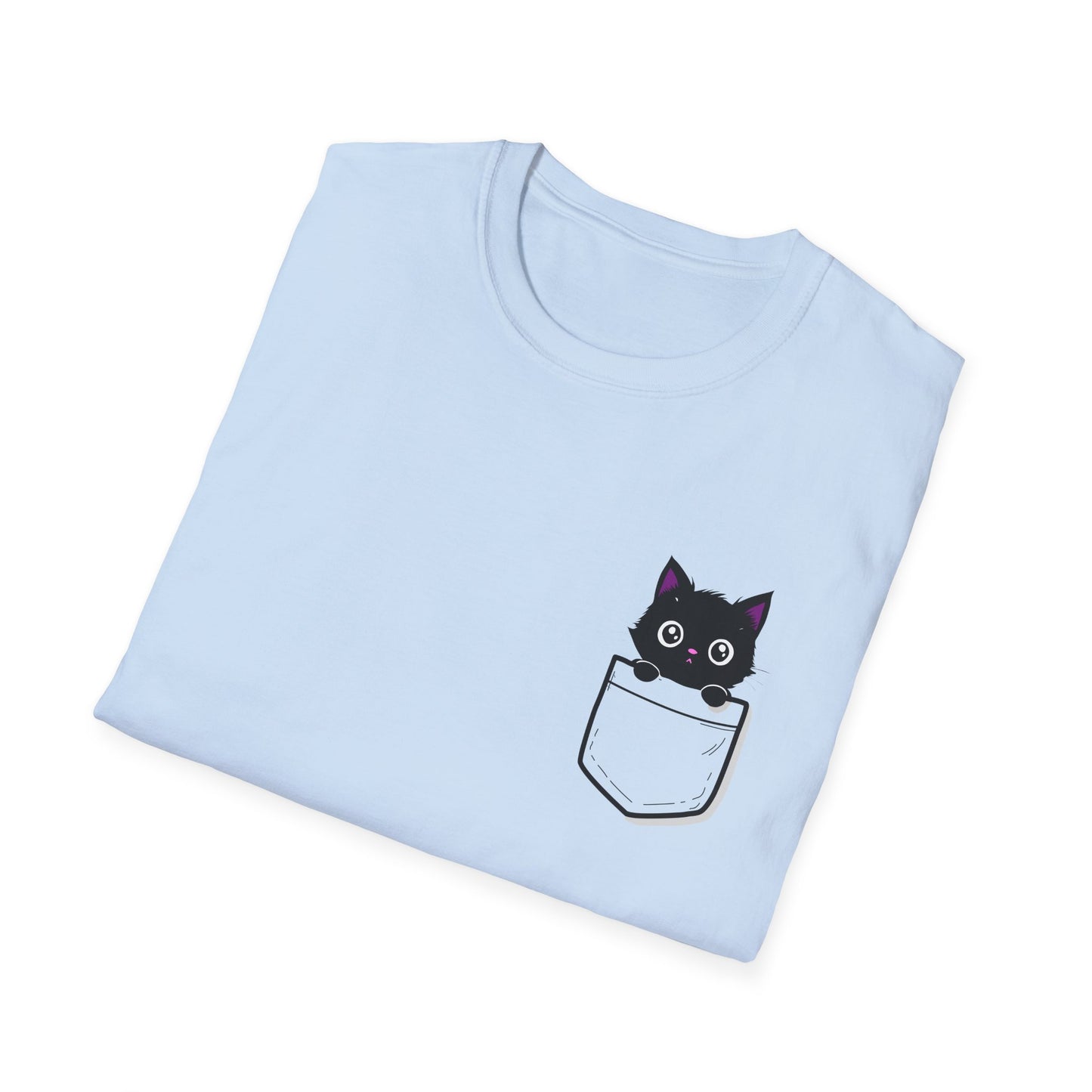 Black Cat Pocket Kitty T-shirt