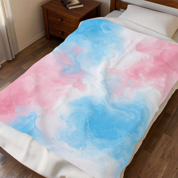 Transgender Watercolor Marble Swirl Blanket