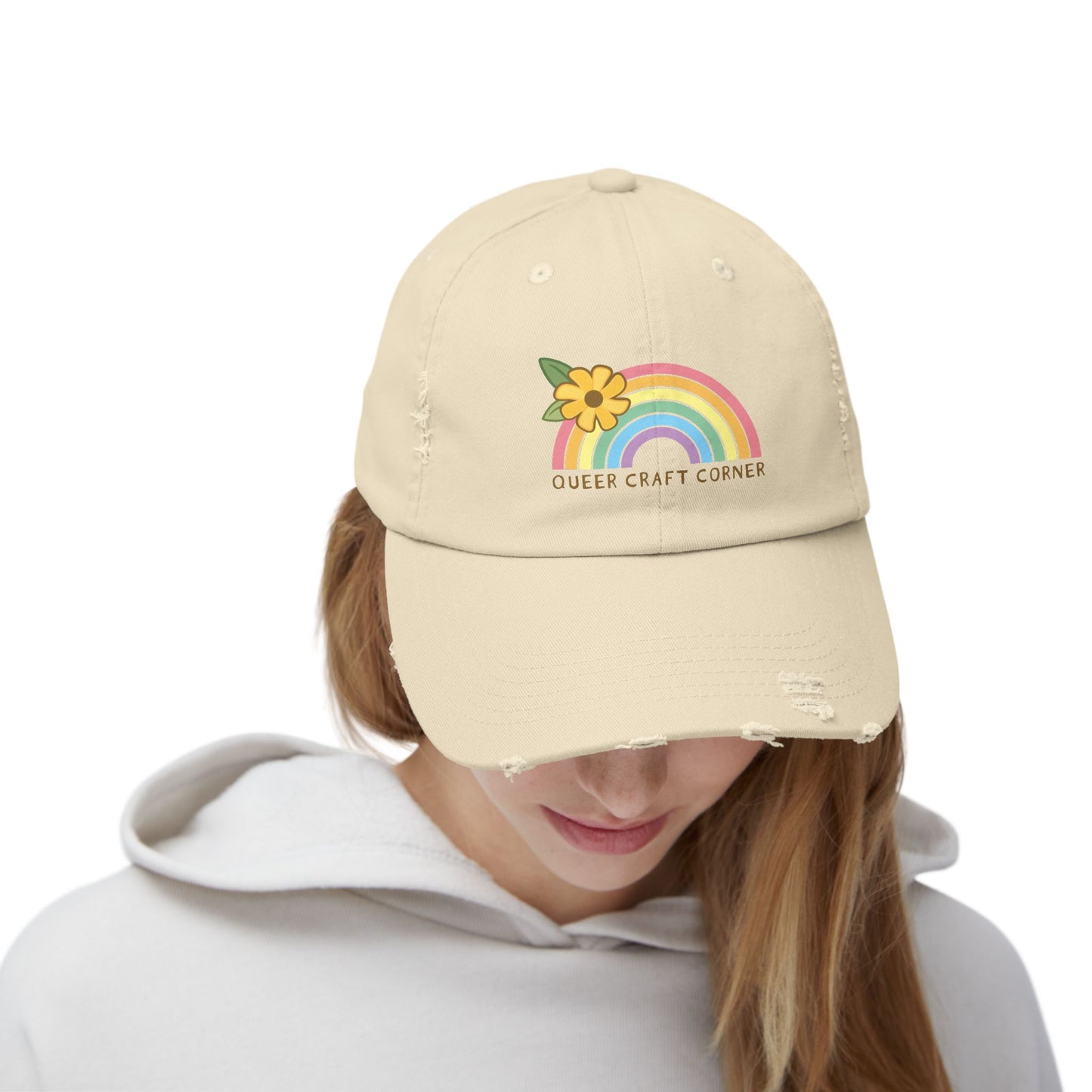 Queer Craft Corner Rainbow Flower Cap