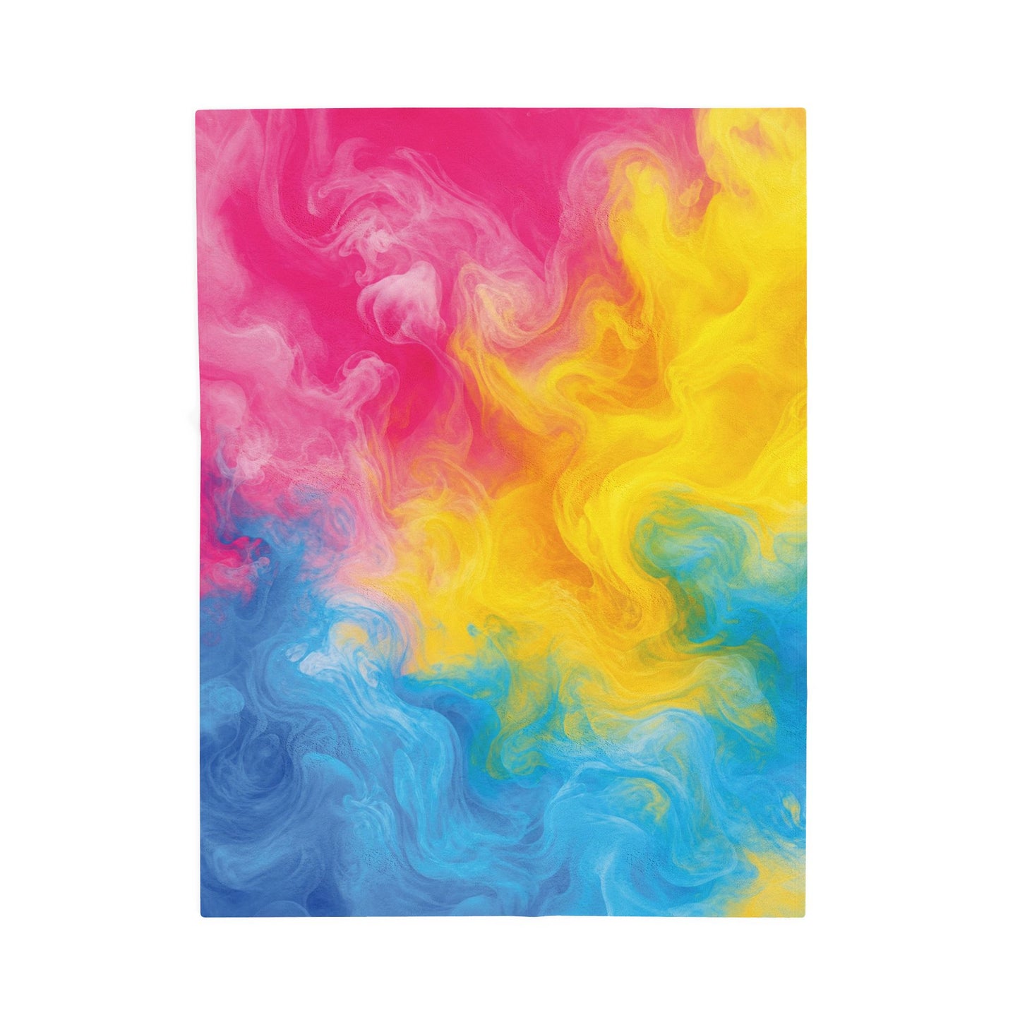 Pansexual Watercolor Marble Swirl Blanket