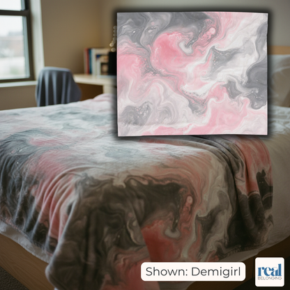 Demigirl Watercolor Marble Swirl Blanket
