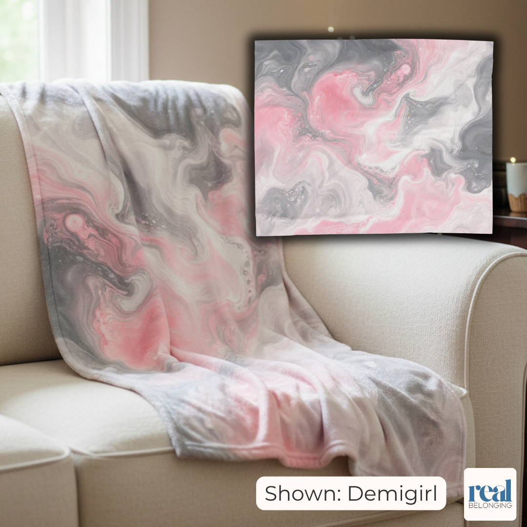Demigirl Watercolor Marble Swirl Blanket