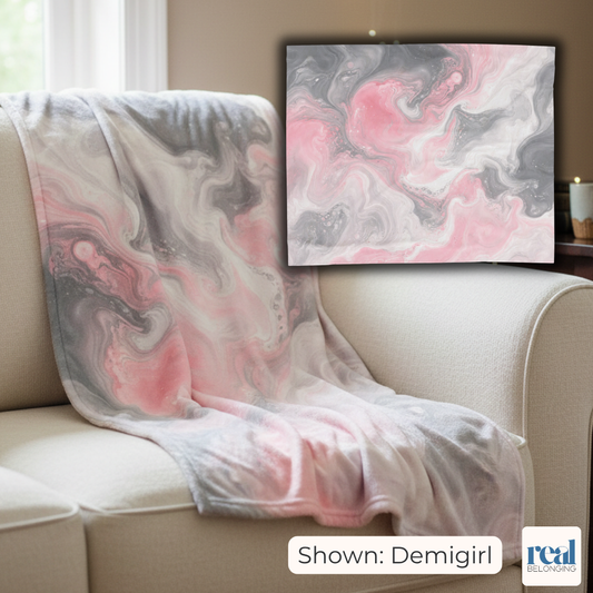Demigirl Watercolor Marble Swirl Blanket