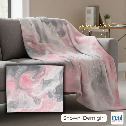 Demigirl Watercolor Marble Swirl Blanket
