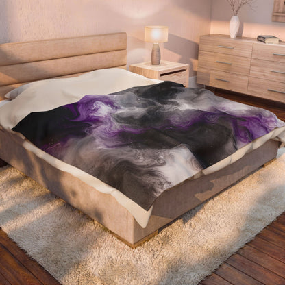 Asexual Watercolor Marble Swirl Blanket