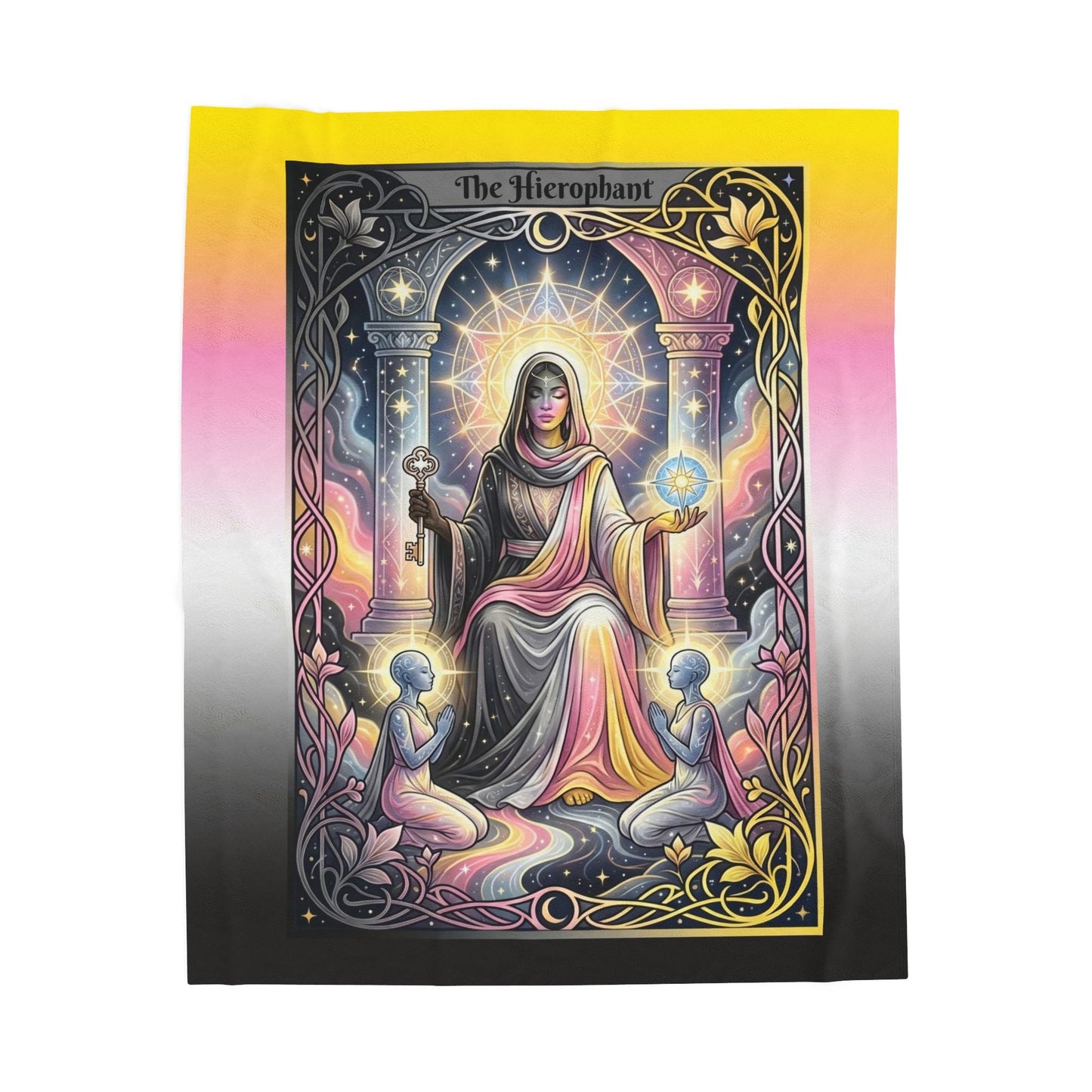 Queerplatonic "The Hierophant" Tarot Major Arcana Velveteen Plush Blanket
