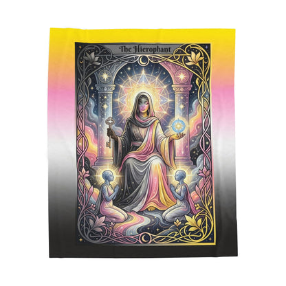 Queerplatonic "The Hierophant" Tarot Major Arcana Velveteen Plush Blanket