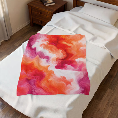 Lesbian Watercolor Marble Swirl Blanket