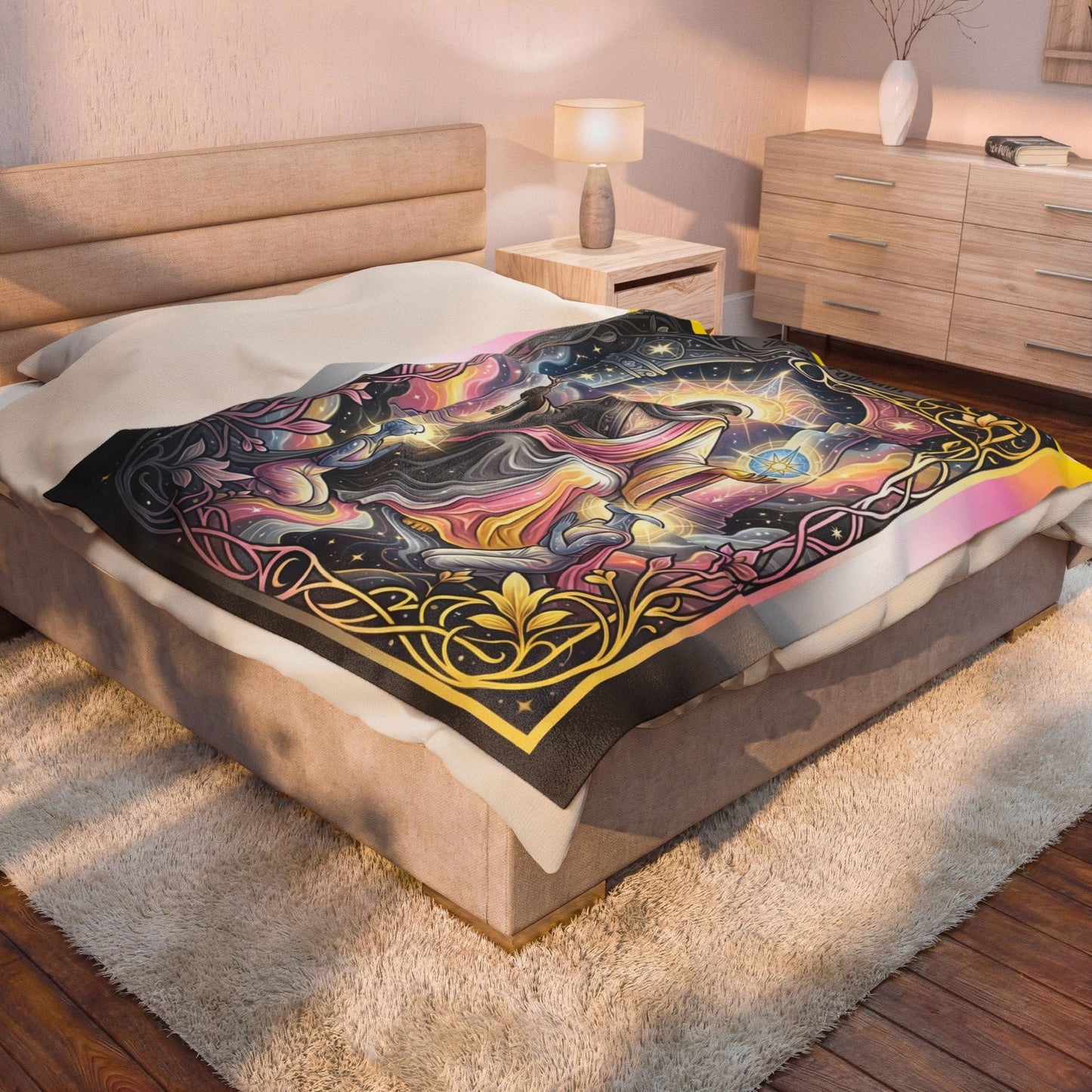 Queerplatonic "The Hierophant" Tarot Major Arcana Velveteen Plush Blanket