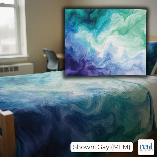 Gay (Men Who Love Men) Watercolor Marble Swirl Blanket
