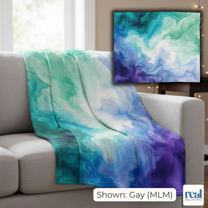 Gay (Men Who Love Men) Watercolor Marble Swirl Blanket