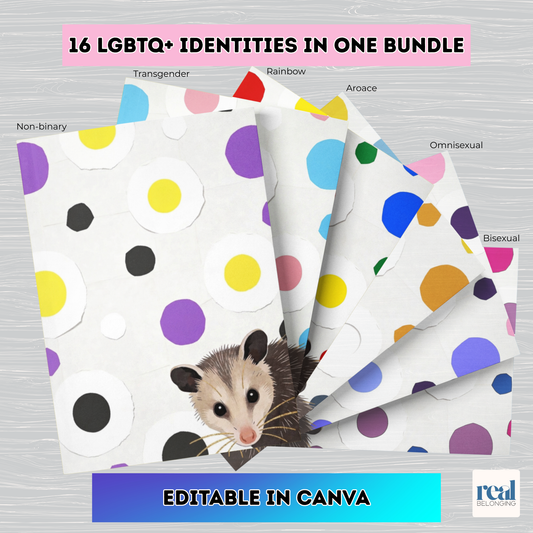 16-Identity LGBTQ+ Opossum Spots Greeting Card Mega-Pack