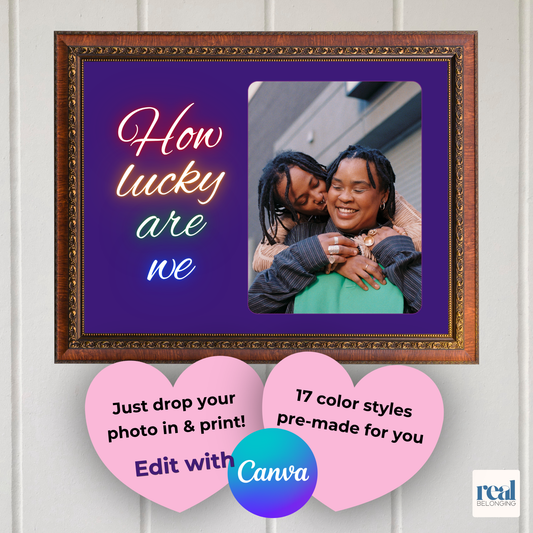 How Lucky Are We Custom Wall Art | High-Res Editable Canva Template