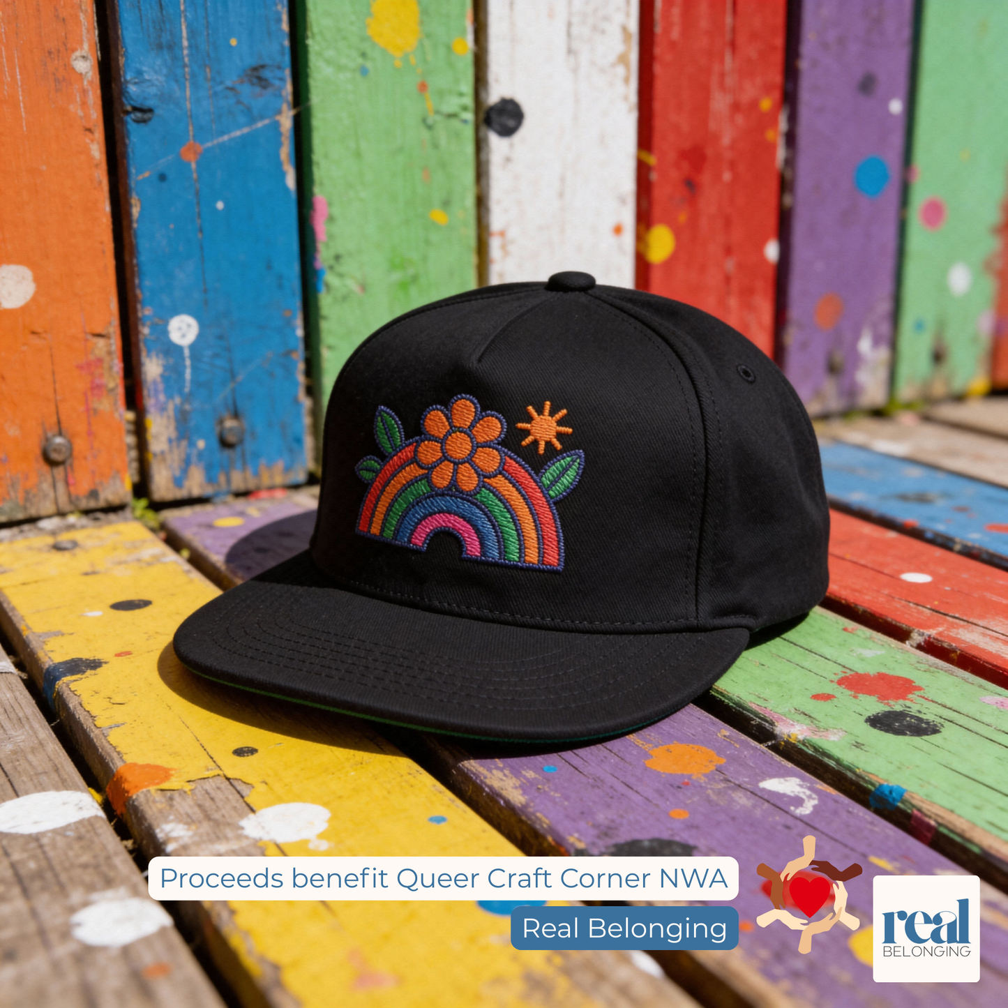 Queer Craft Corner | Flat Bill Cap With Logo