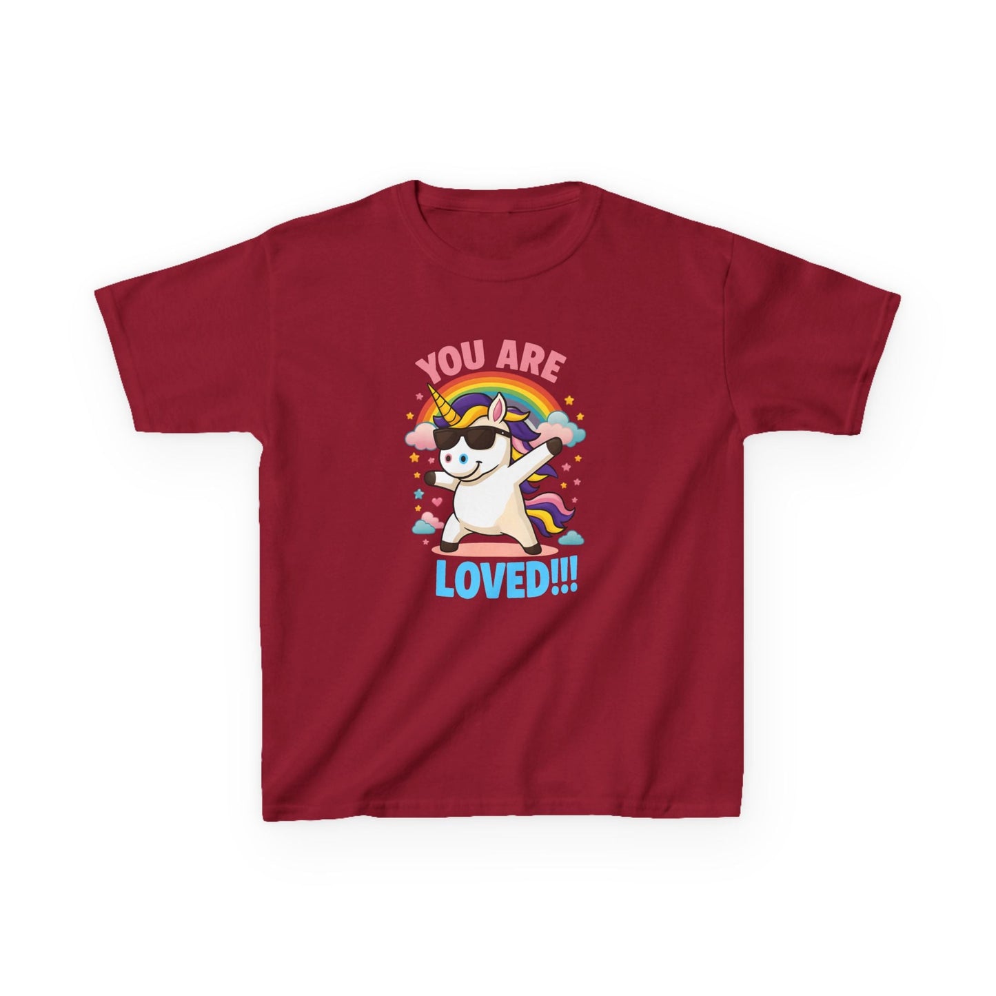 Kids clothes Cardinal Red / XS You Are Loved Unicorn T-shirt for Kids