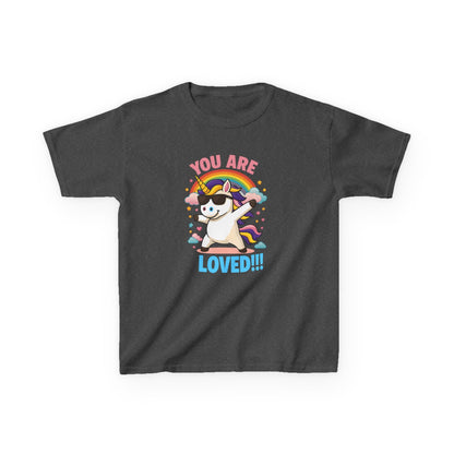 Kids clothes Dark Heather / XS You Are Loved Unicorn T-shirt for Kids