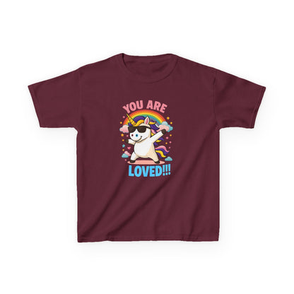 Kids clothes Maroon / XS You Are Loved Unicorn T-shirt for Kids