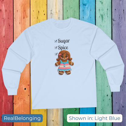 Long-sleeve Light Blue / S Sugar, Spice & Everything Nice Gingerbread Long-sleeve