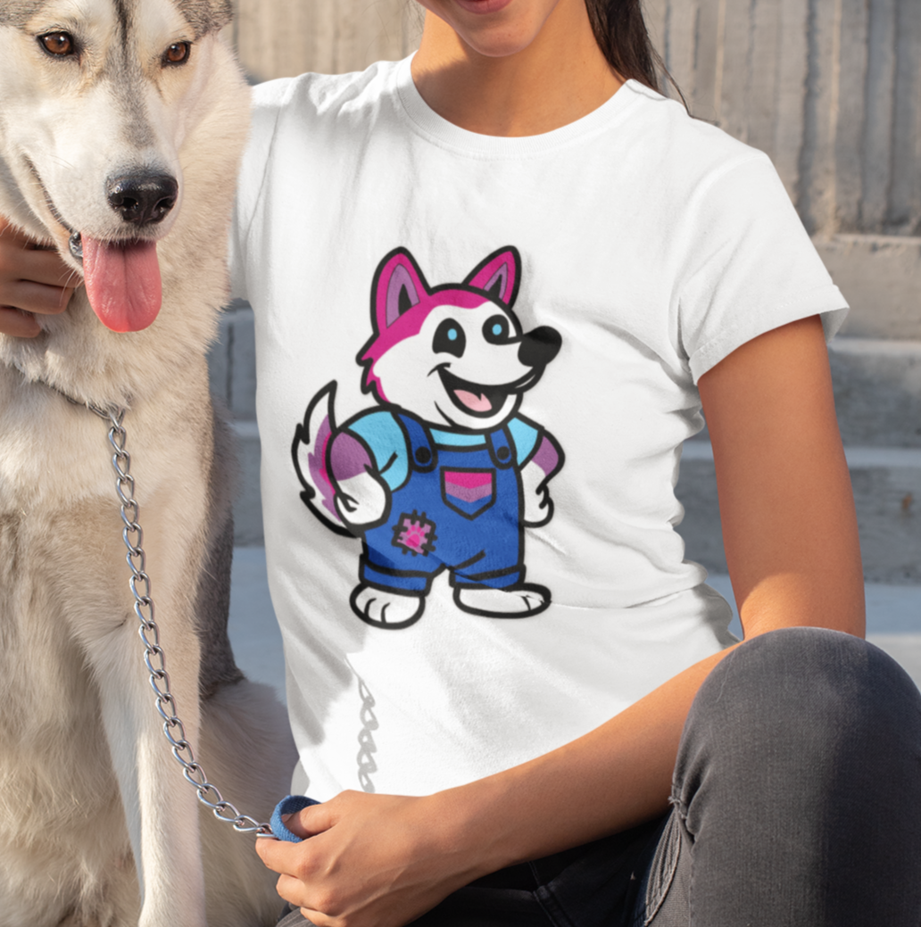 Printify T-Shirt Adorable AF Bisexual Husky Dog T-Shirt – Pride Graphic Tee in 6 Colors