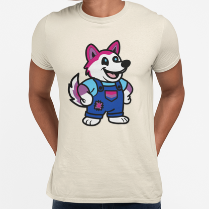 Printify T-Shirt Adorable AF Bisexual Husky Dog T-Shirt – Pride Graphic Tee in 6 Colors