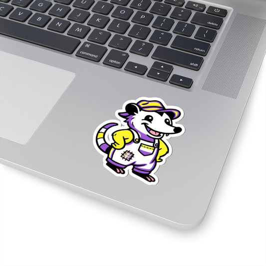 Real Belonging Sticker 3" × 3" / White Adorable AF Non-Binary Possum Sticker