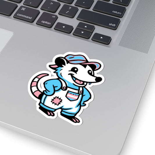 Real Belonging Sticker 3" × 3" / White Adorable AF Trans Possum Sticker