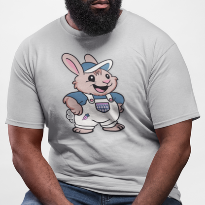Real Belonging T-Shirt Adorable AF Fat Rabbit T-Shirt | Puberty Bunny in Overalls | Inclusive Queer & Transmasc Shirt