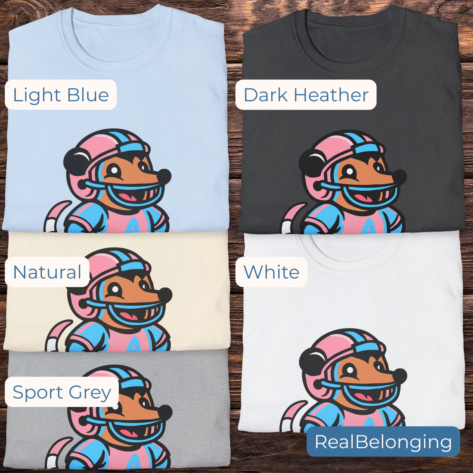 Real Belonging T-Shirt Adorable AF Football Possum T-Shirt | Team Trans