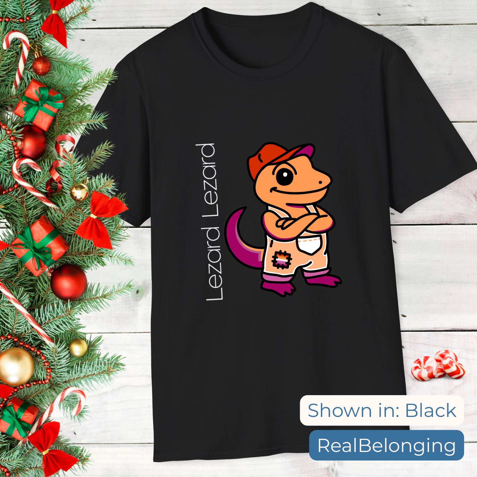Real Belonging T-Shirt Black / S Lezard Lezard | Lesbian Pride Lizard Lizard T-Shirt – Meme Mashup