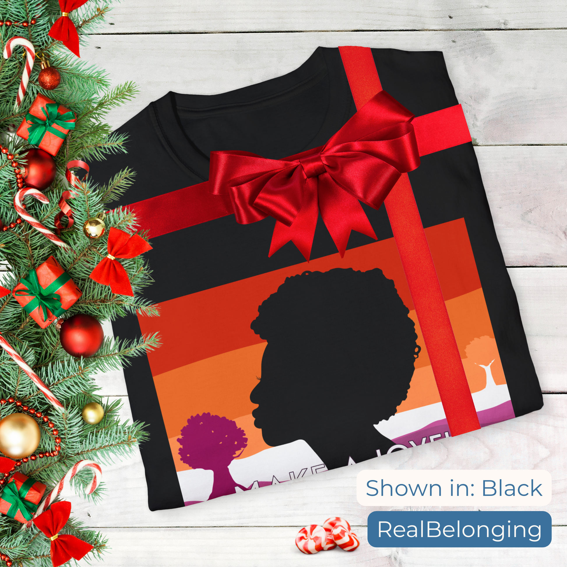 Real Belonging T-Shirt Black / S Make a Joyful Noise Unto the Lorde T-Shirt – Lesbian Pride Landscape