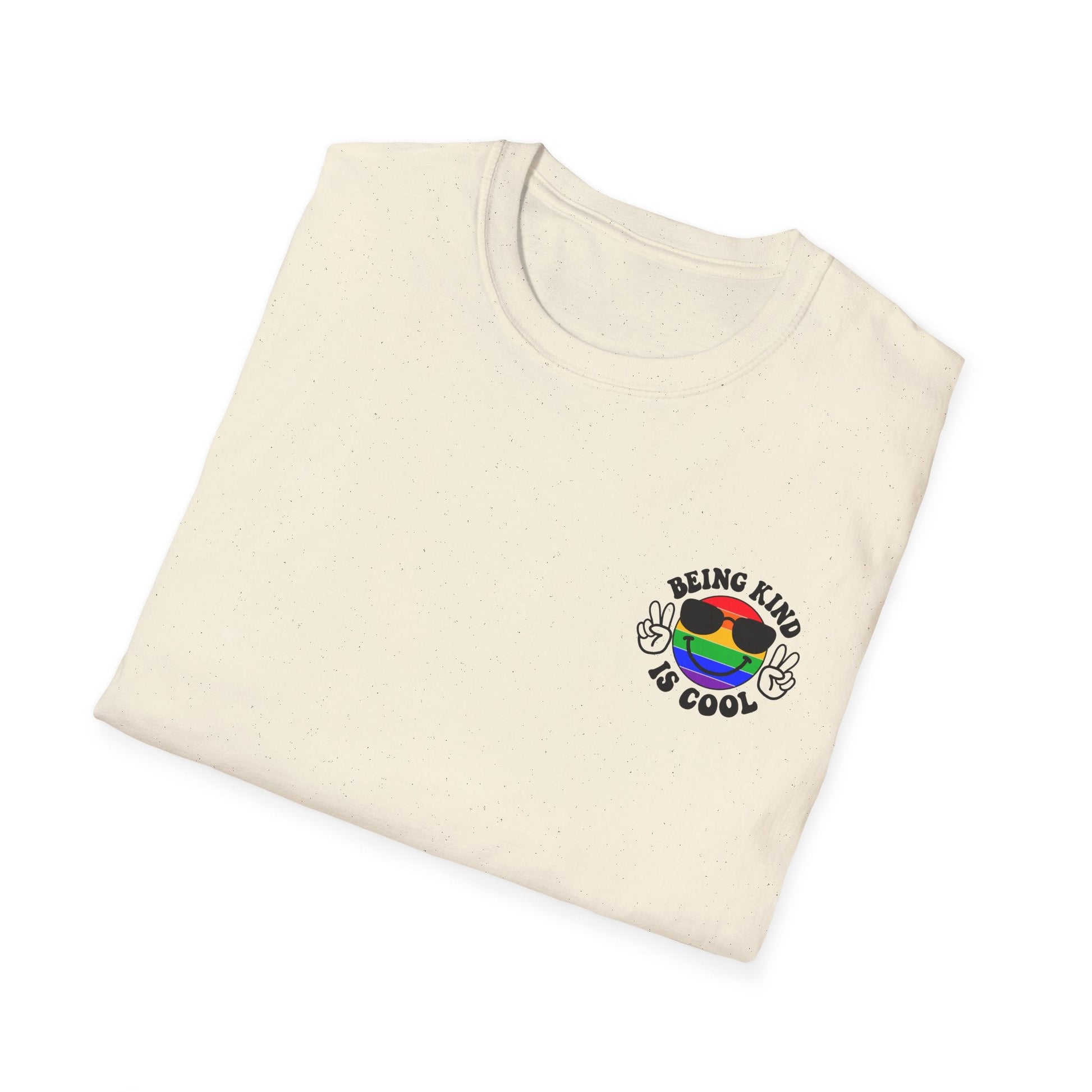 Real Belonging T-Shirt Rainbow Happy Face “Being Kind Is Cool” T-Shirt