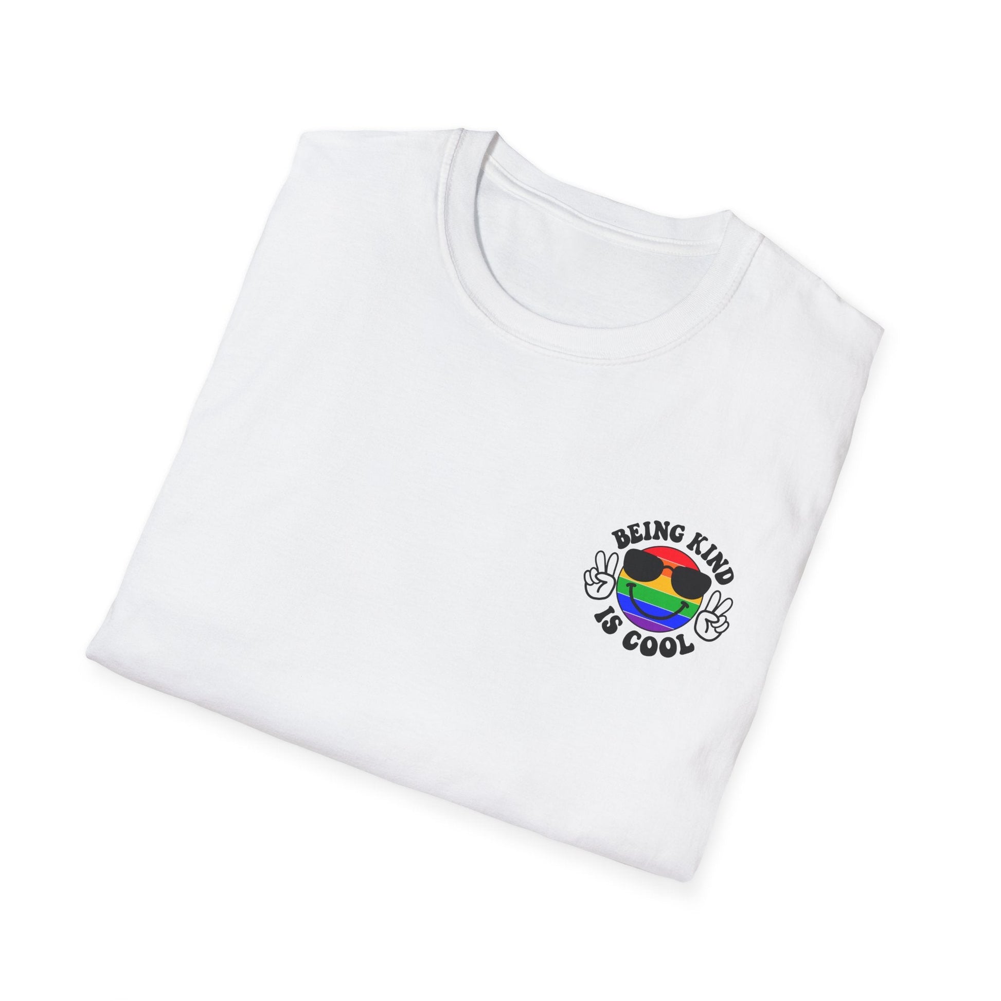 Real Belonging T-Shirt Rainbow Happy Face “Being Kind Is Cool” T-Shirt