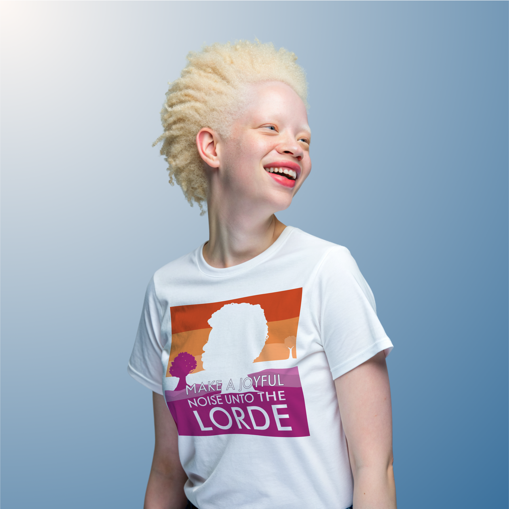 Real Belonging T-Shirt White / S Make a Joyful Noise Unto the Lorde T-Shirt – Lesbian Pride Landscape