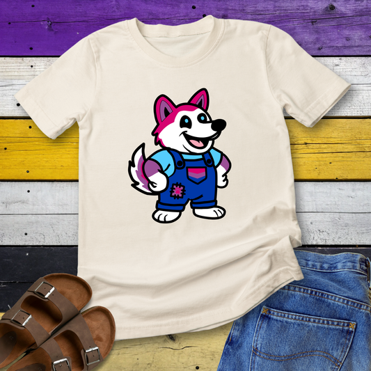 T-Shirt Adorable AF Bisexual Husky Dog T-Shirt – Pride Graphic Tee in 6 Colors