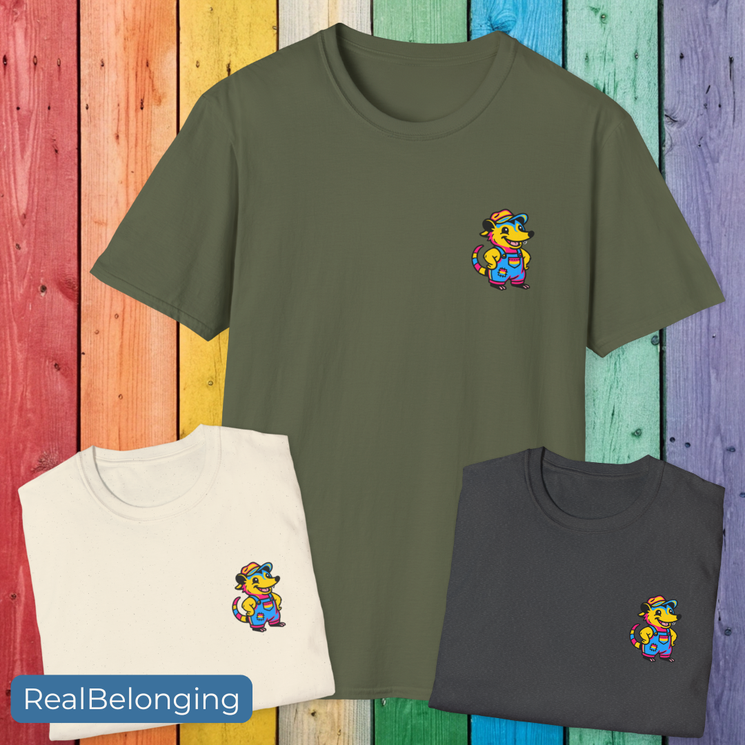 T-Shirt Adorable AF Pansexual Possum Pride T-Shirt | Hillbilly Queer Critter