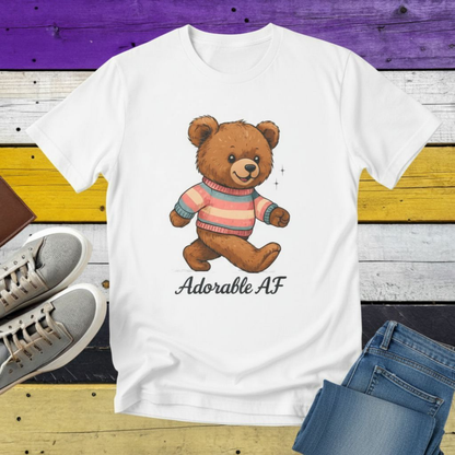 T-Shirt Adorable AF Teddy Bear in Blue & Pink Sweater T-shirt