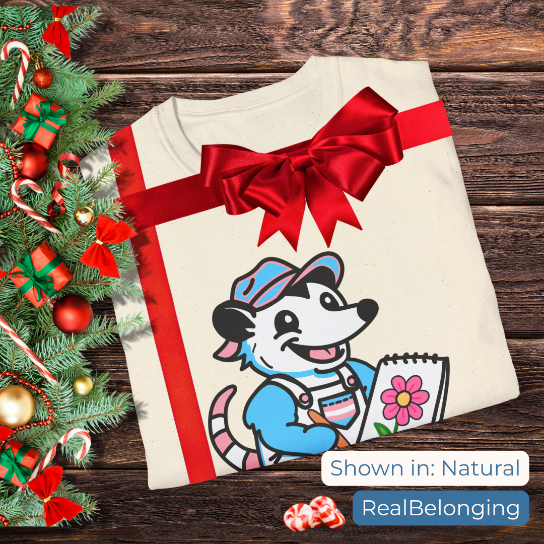 T-Shirt Adorable AF Trans Possum Drawing Artist