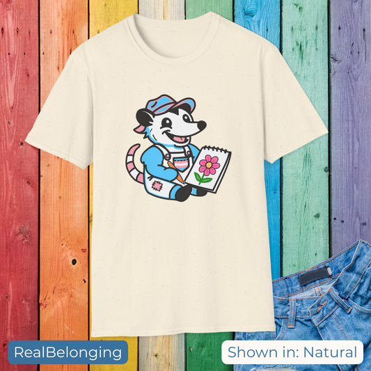 T-Shirt Adorable AF Trans Possum Drawing Artist
