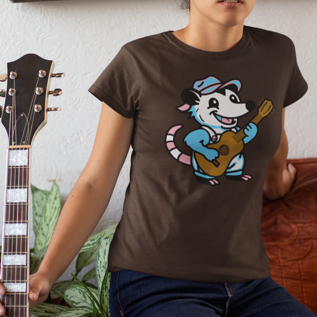T-Shirt Adorable AF Trans Possum Guitar
