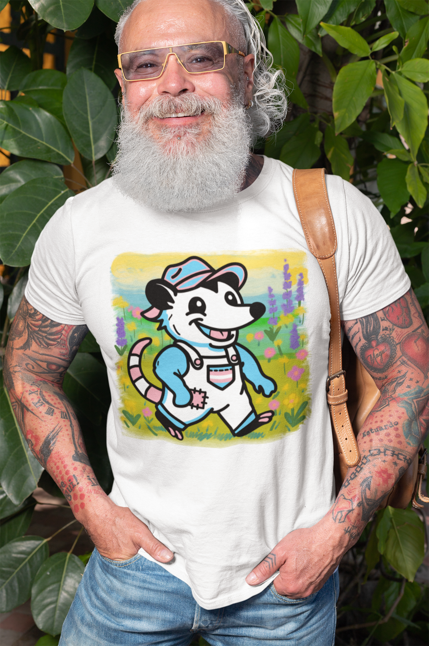 T-Shirt Adorable AF Trans Possum Wildflower Stroll