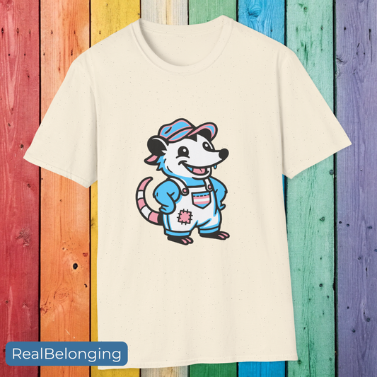 T-Shirt Adorable AF Transgender Possum Pride T-Shirt | Hillbilly Queer Critter