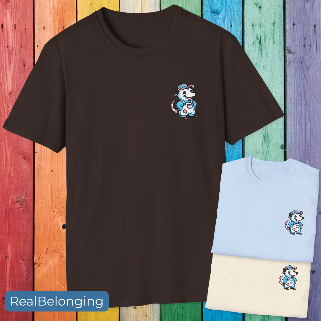 T-Shirt Adorable AF Transgender Possum Pride T-Shirt | Hillbilly Queer Critter