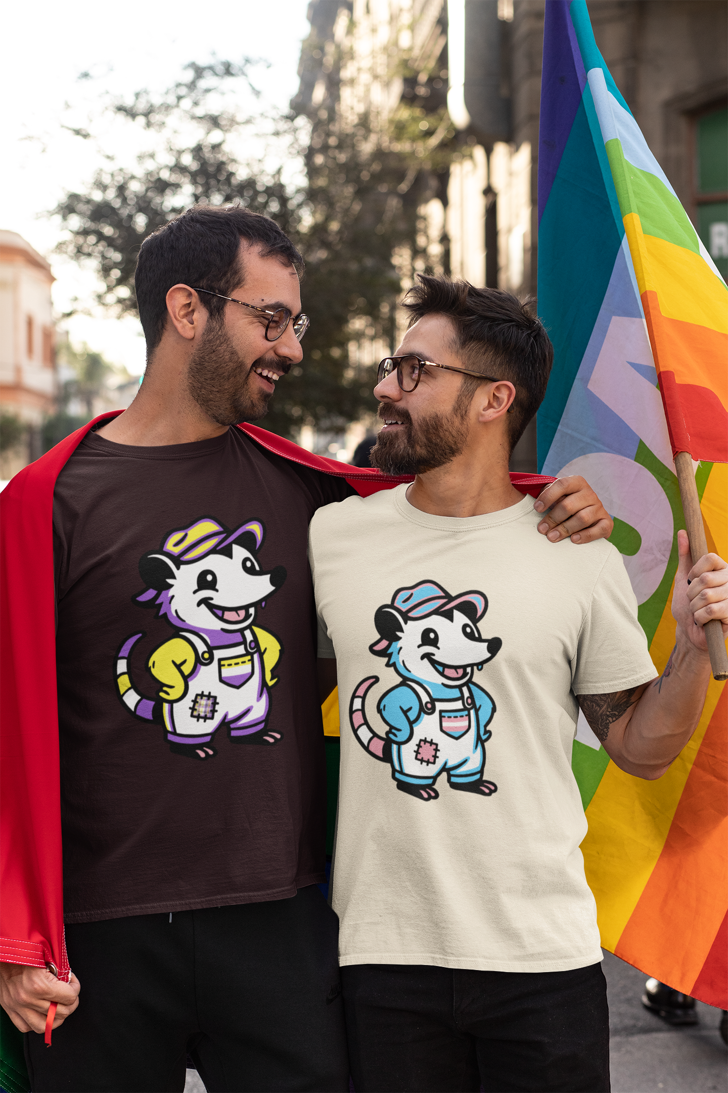 T-Shirt Adorable AF Transgender Possum Pride T-Shirt | Hillbilly Queer Critter