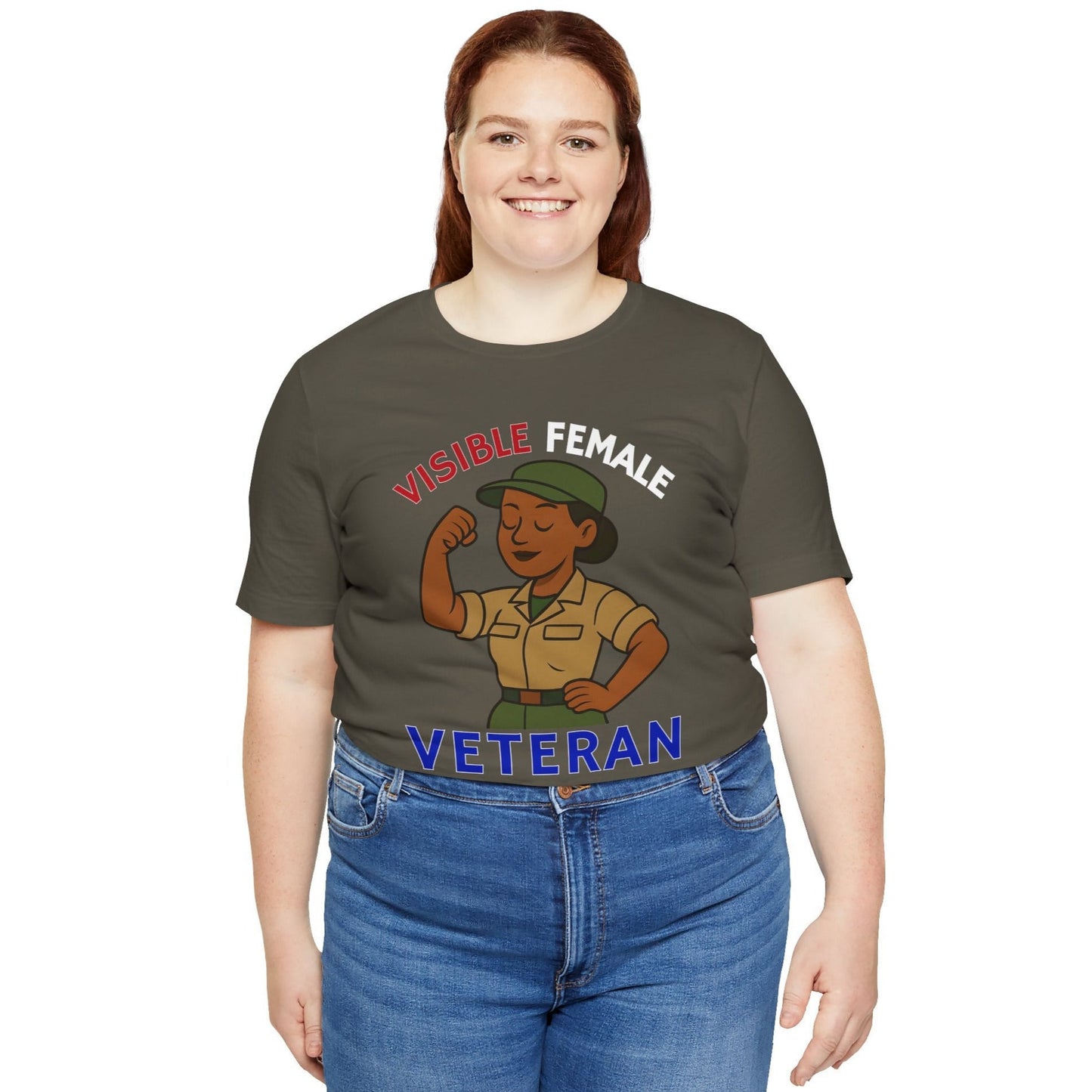 T-Shirt Army / S Visible Female Veteran | Bella+Canvas 3001 Soft T-shirt