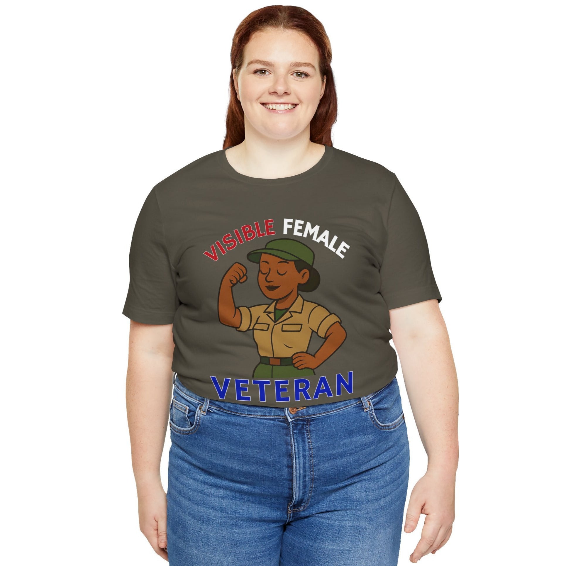T-Shirt Army / S Visible Female Veteran | Bella+Canvas 3001 Soft T-shirt