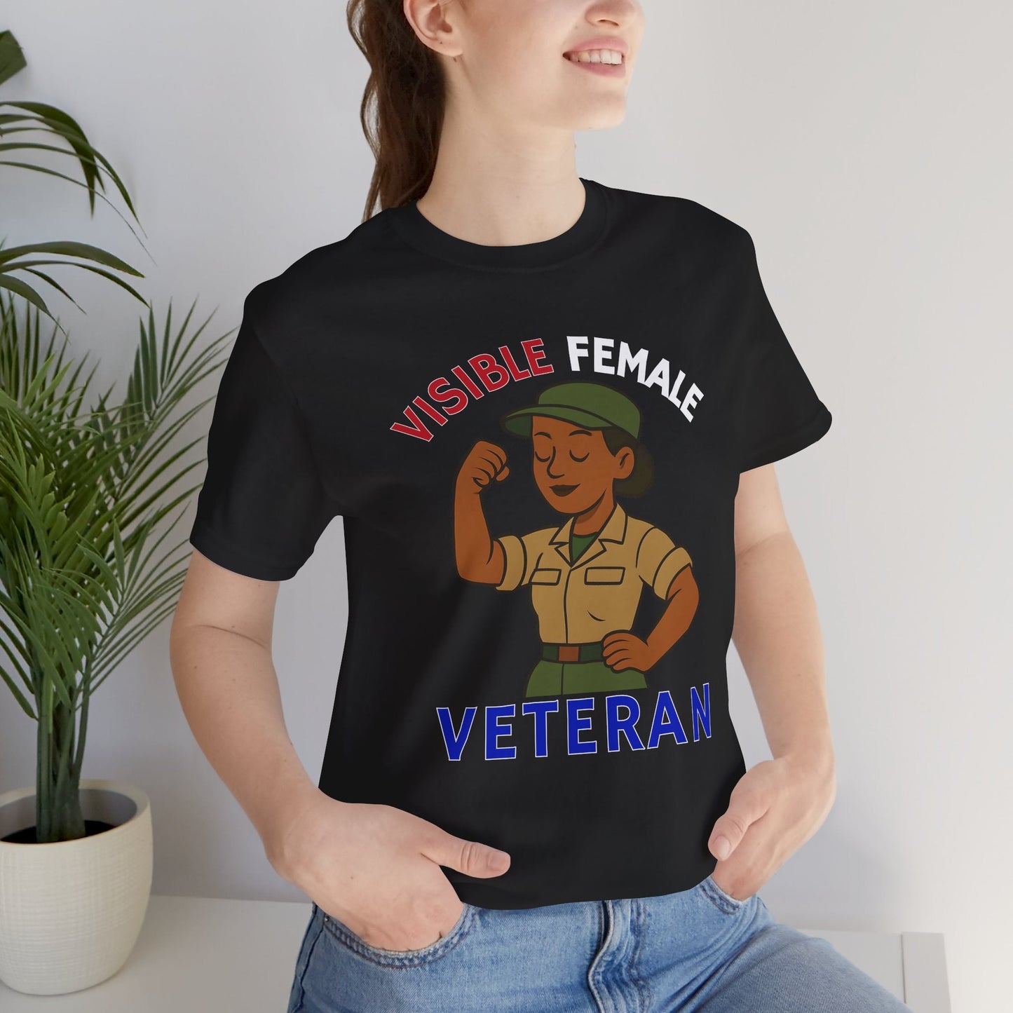 T-Shirt Black / XS Visible Female Veteran | Bella+Canvas 3001 Soft T-shirt
