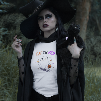 T-Shirt Cute Ghost “Eat the Rich” Halloween Anti-Capitalist T-Shirt