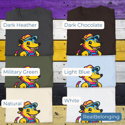 T-Shirt Dark Chocolate / S / 12" Adorable AF Pansexual Possum Pride T-Shirt | Hillbilly Queer Critter
