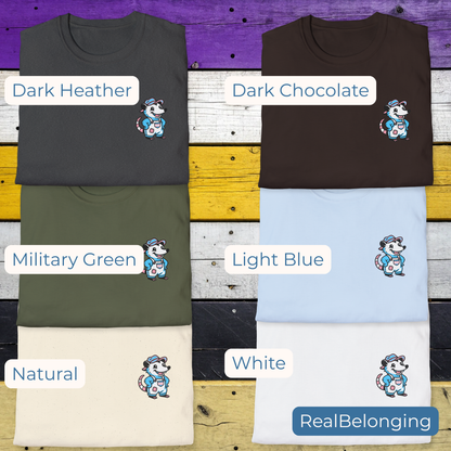 T-Shirt Dark Chocolate / S / 4" Adorable AF Transgender Possum Pride T-Shirt | Hillbilly Queer Critter