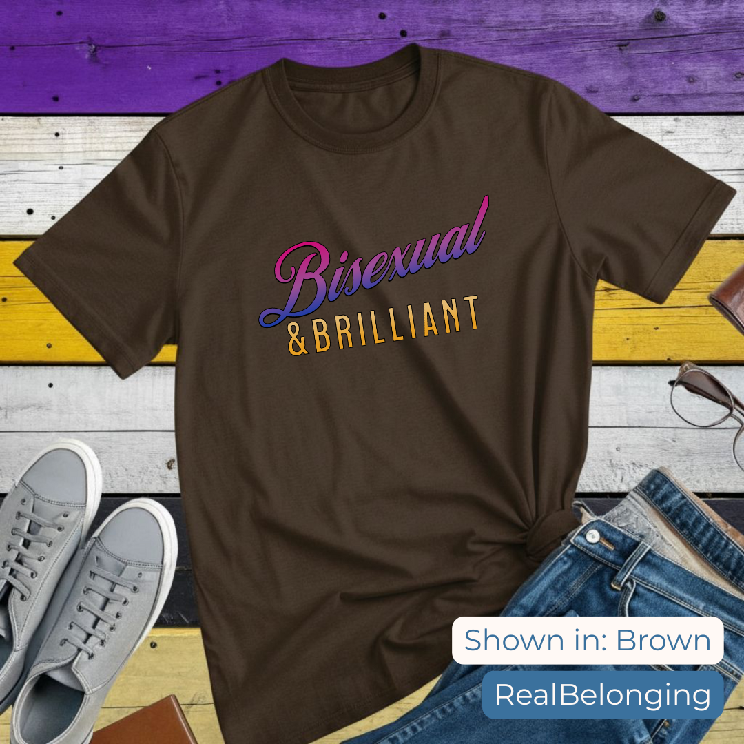 T-Shirt Dark Chocolate / S Bisexual & Brilliant